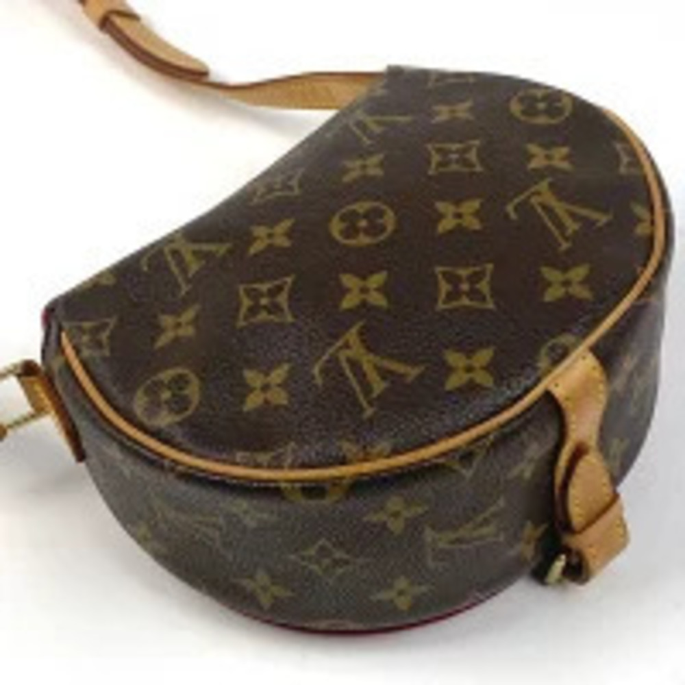 Louis Vuitton Monogram Crossbody Shoulder Clutch Bag Tambourin Brown